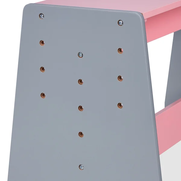 Relaxdays 2-tlg. Kindertisch In Rosa/ Grau 8