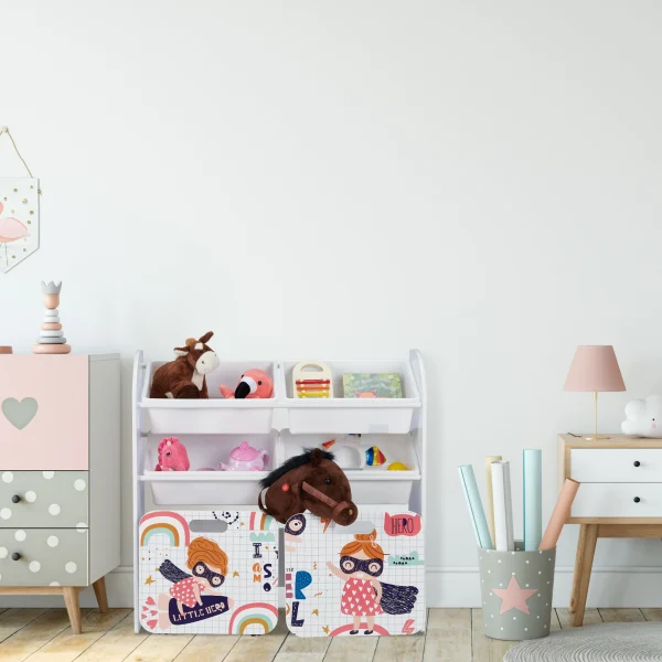 Relaxdays Kinderregal “Kleine Heldin” In Weiß – (B)82,5 X (H)80,5 X (T)30 Cm 3