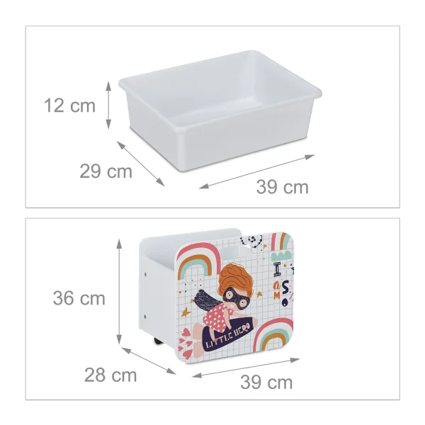 Relaxdays Kinderregal “Kleine Heldin” In Weiß – (B)82,5 X (H)80,5 X (T)30 Cm 6