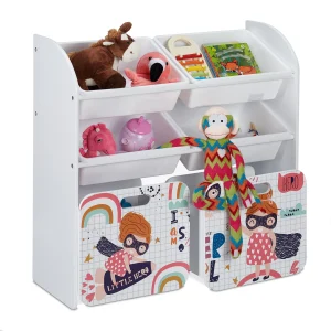 Relaxdays Kinderregal “Kleine Heldin” In Weiß – (B)82,5 X (H)80,5 X (T)30 Cm 22