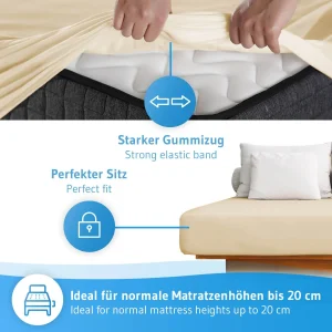 Third Of Life Spannbettlaken “ALBA” Aus 100% Oekotex-Baumwolle GOTS Zertifiziert In Beige 14
